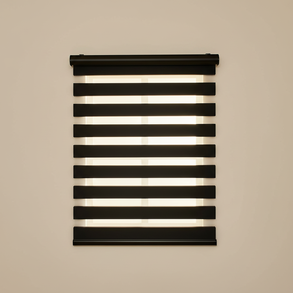 Cordless Zebra Window Blinds 24x72 Inch Black