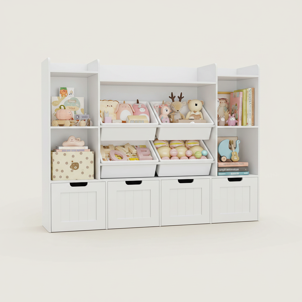 Toy Storage Organizer with Drawers and Bins