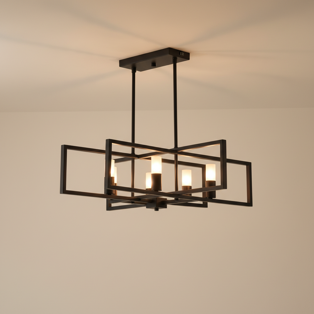 Modern Black Metal Ceiling Chandelier Fixture