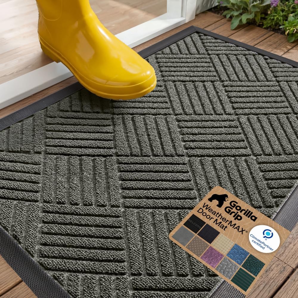 Door Mat, 29x17 Gray Diamond