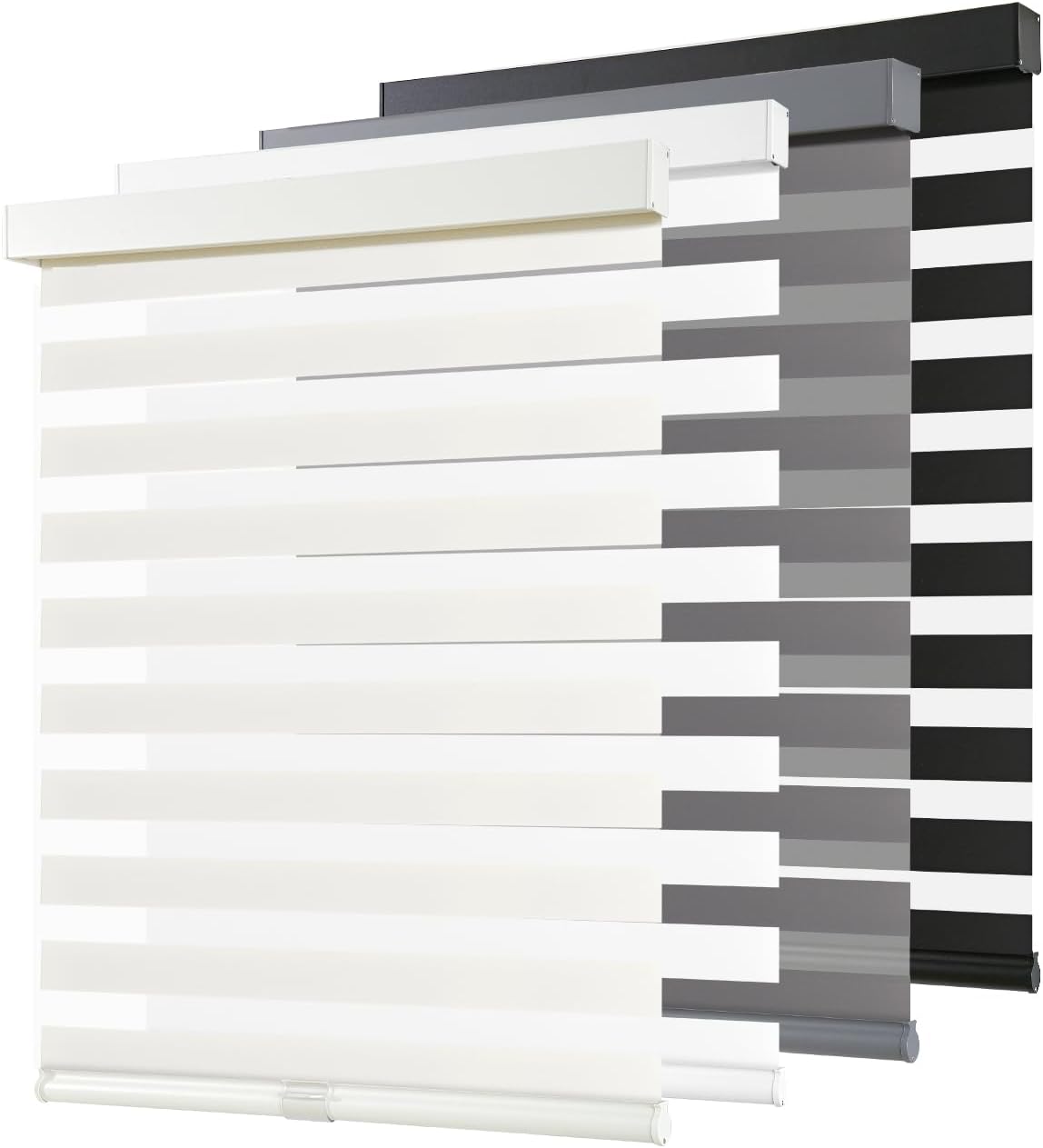 AOSKY Cordless Zebra Blinds, 20"W x 72"H, Beige, Dual Layer Light Filtering