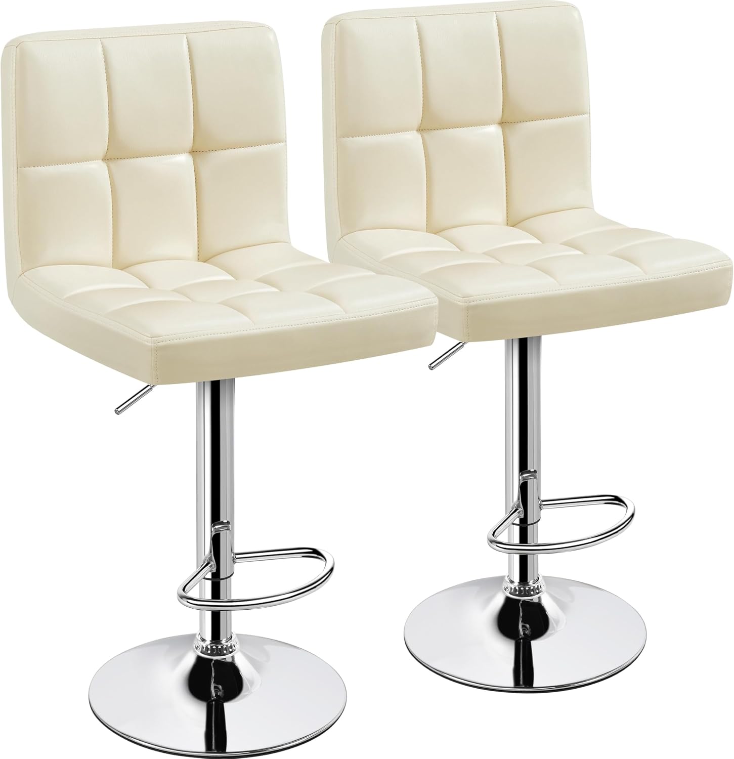 Yaheetech Set of 2 Adjustable Counter-Height Bar Stools, Beige