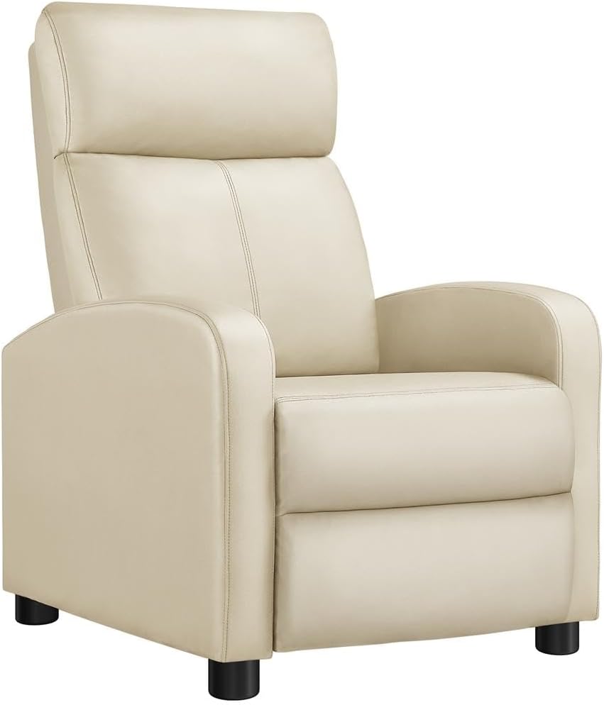 Yaheetech Beige Recliner Chair with 3 Adjustable Angles
