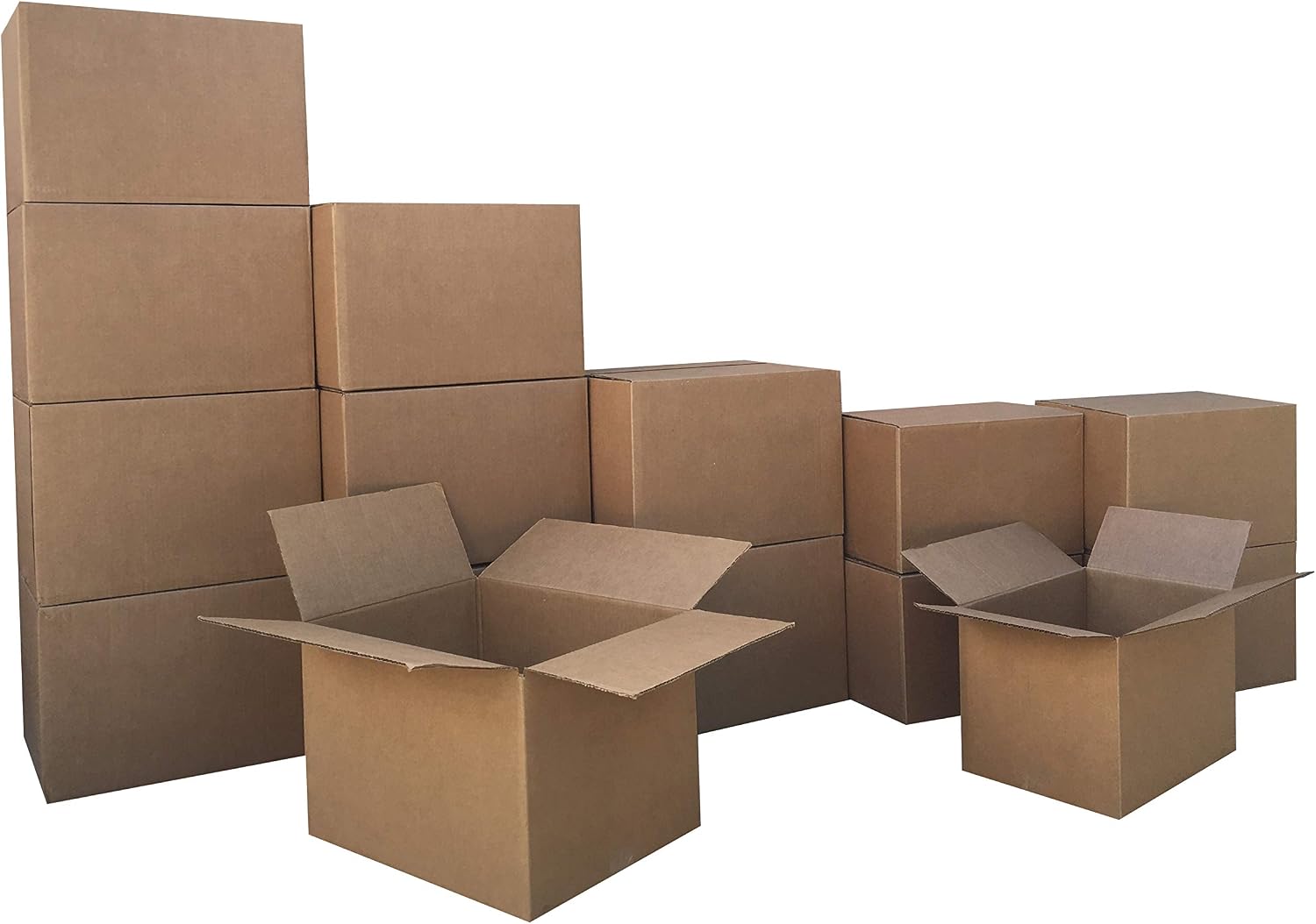 Amazon Basics Moving Boxes Kit, Small and Medium, Brown, 15-Pack
