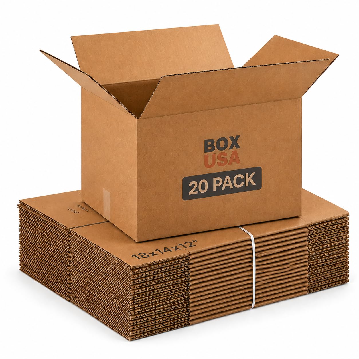 BOX USA Medium Moving Boxes, 18 x 14 x 12 in, 20-Pack, Holds 65 lb