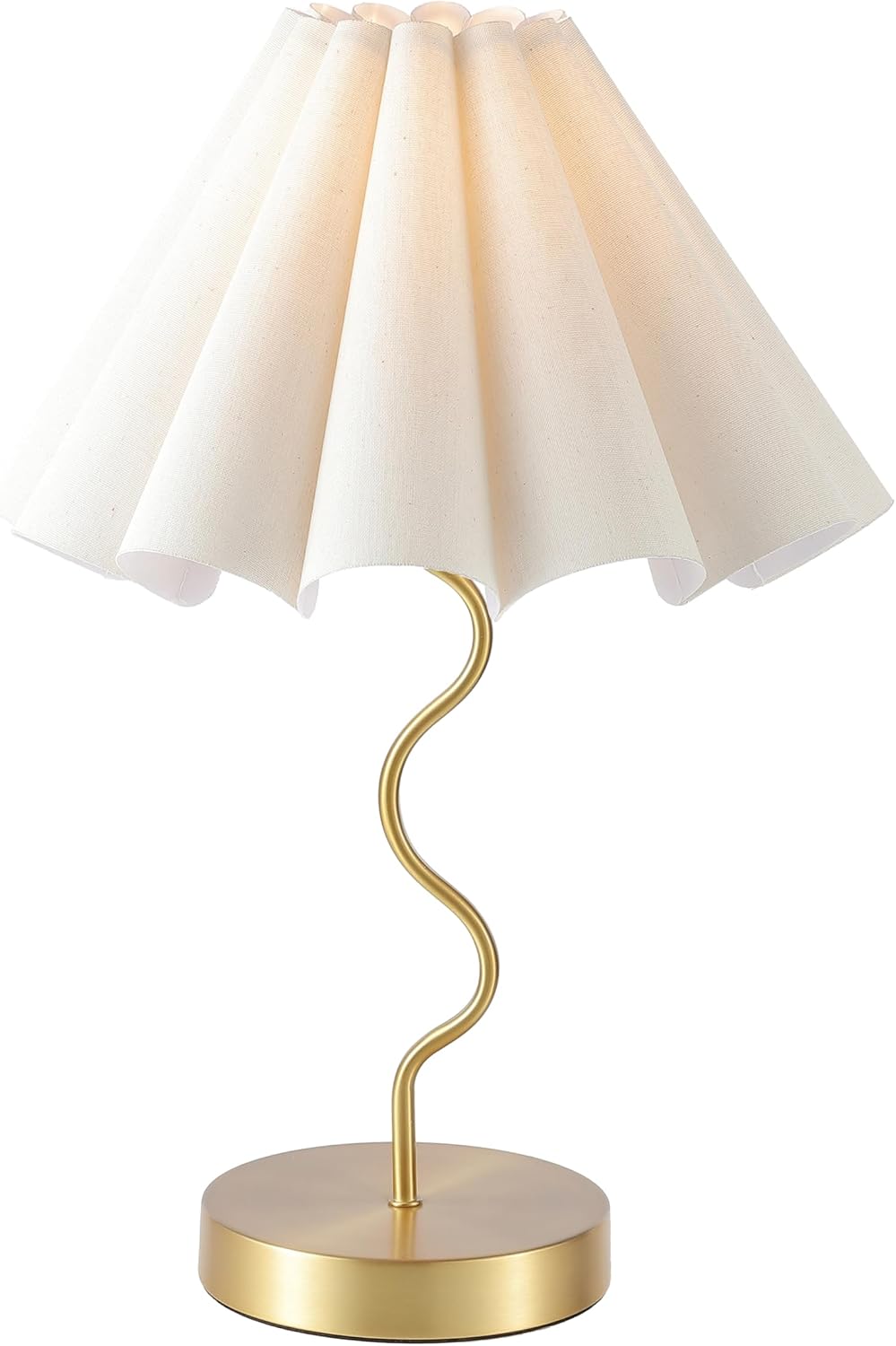 EOEYYOYB Pleated Table Lamp with Linen Lampshade