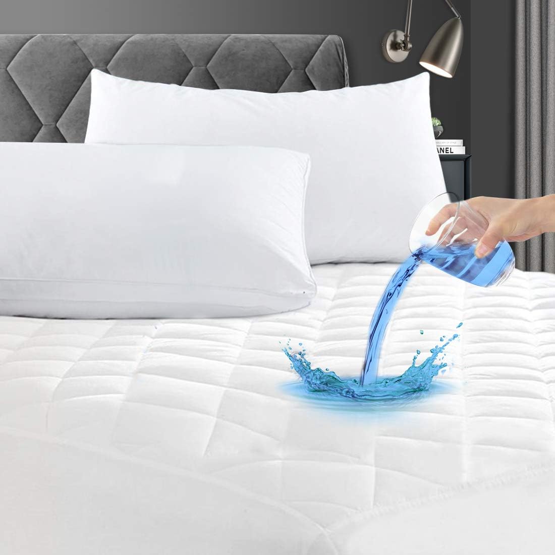 GRT Waterproof Mattress Pad Full, Hollow Cotton Quilted Mattress Protector