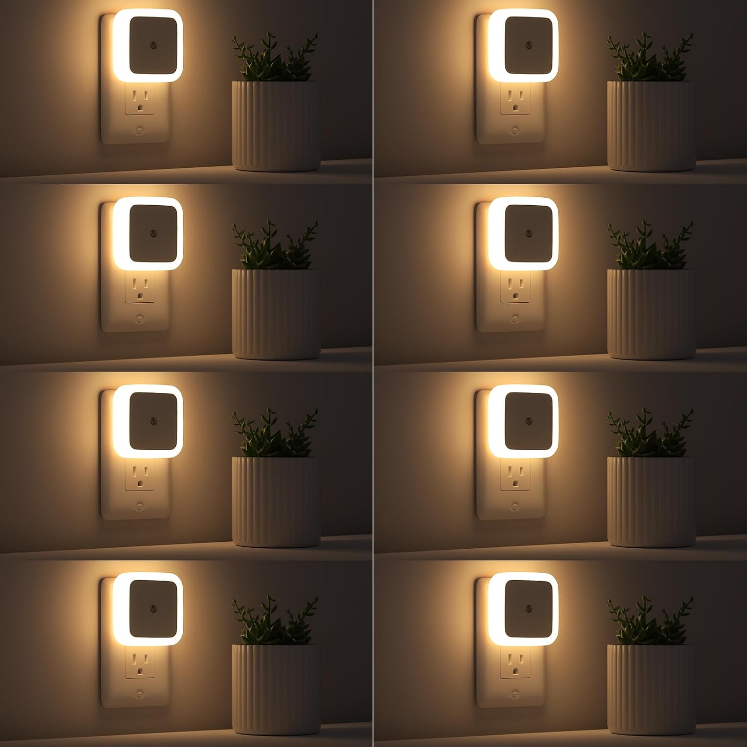Sujeet LED Plug-In Night Lights, 8-Pack, Warm White, Dusk to Dawn