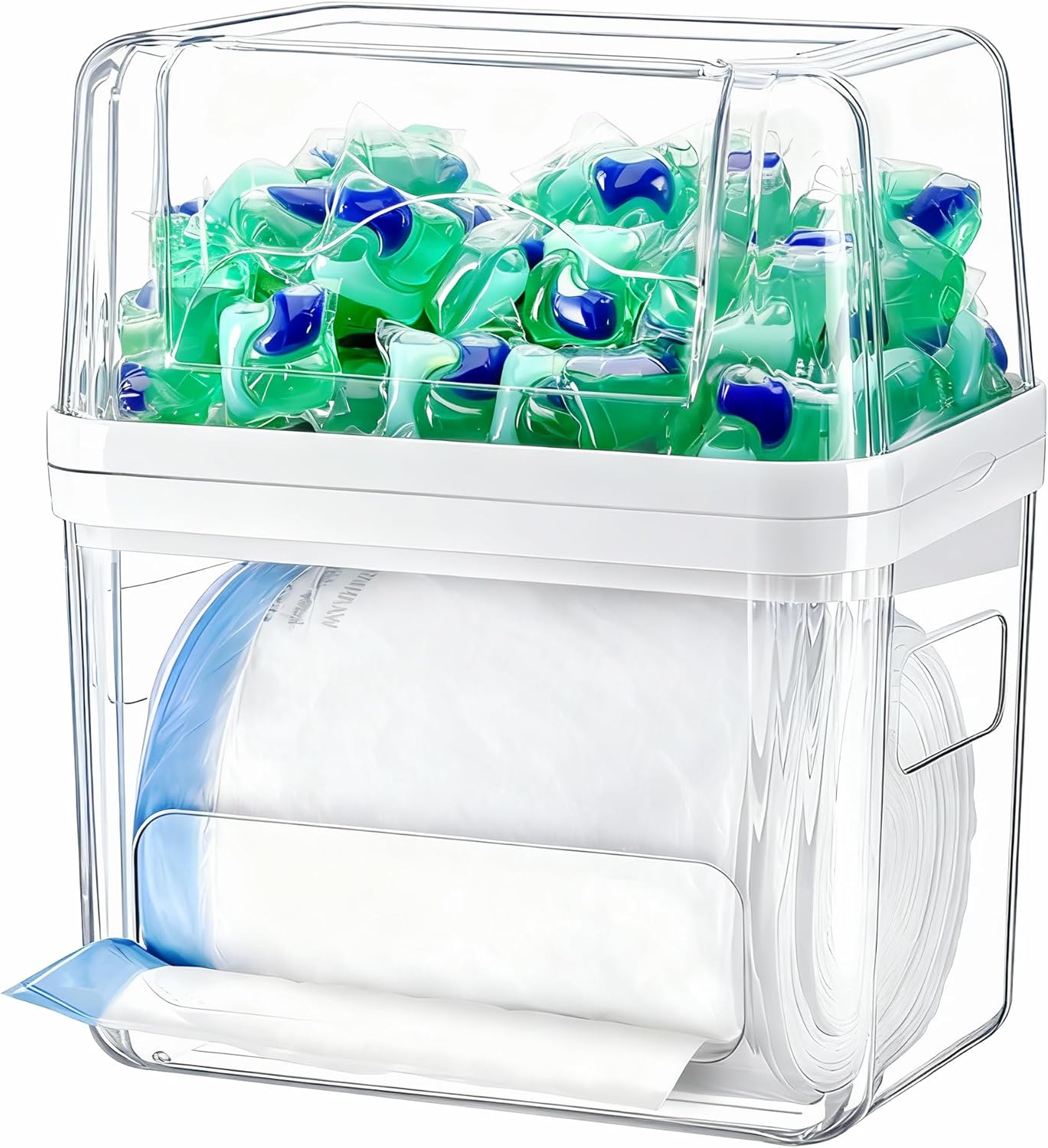 iCASA Trash Bag Dispenser and Dishwasher Pod Container Under-Sink Organizer
