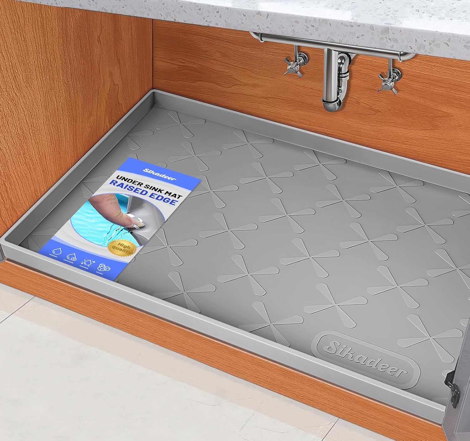 Under-Sink Mat 34 x 22 in, Gray