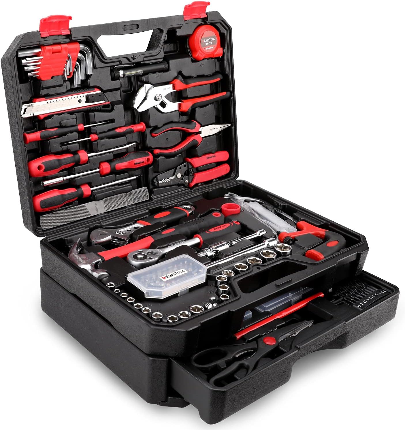 KingTool 325-Piece Home Repair Tool Kit with Toolbox Storage Case and Drawer