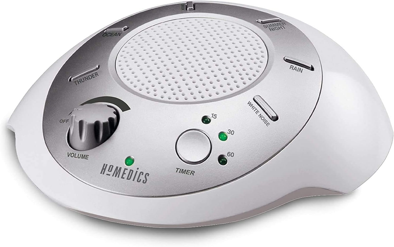 Homedics SoundSleep White Noise Sound Machine, Silver