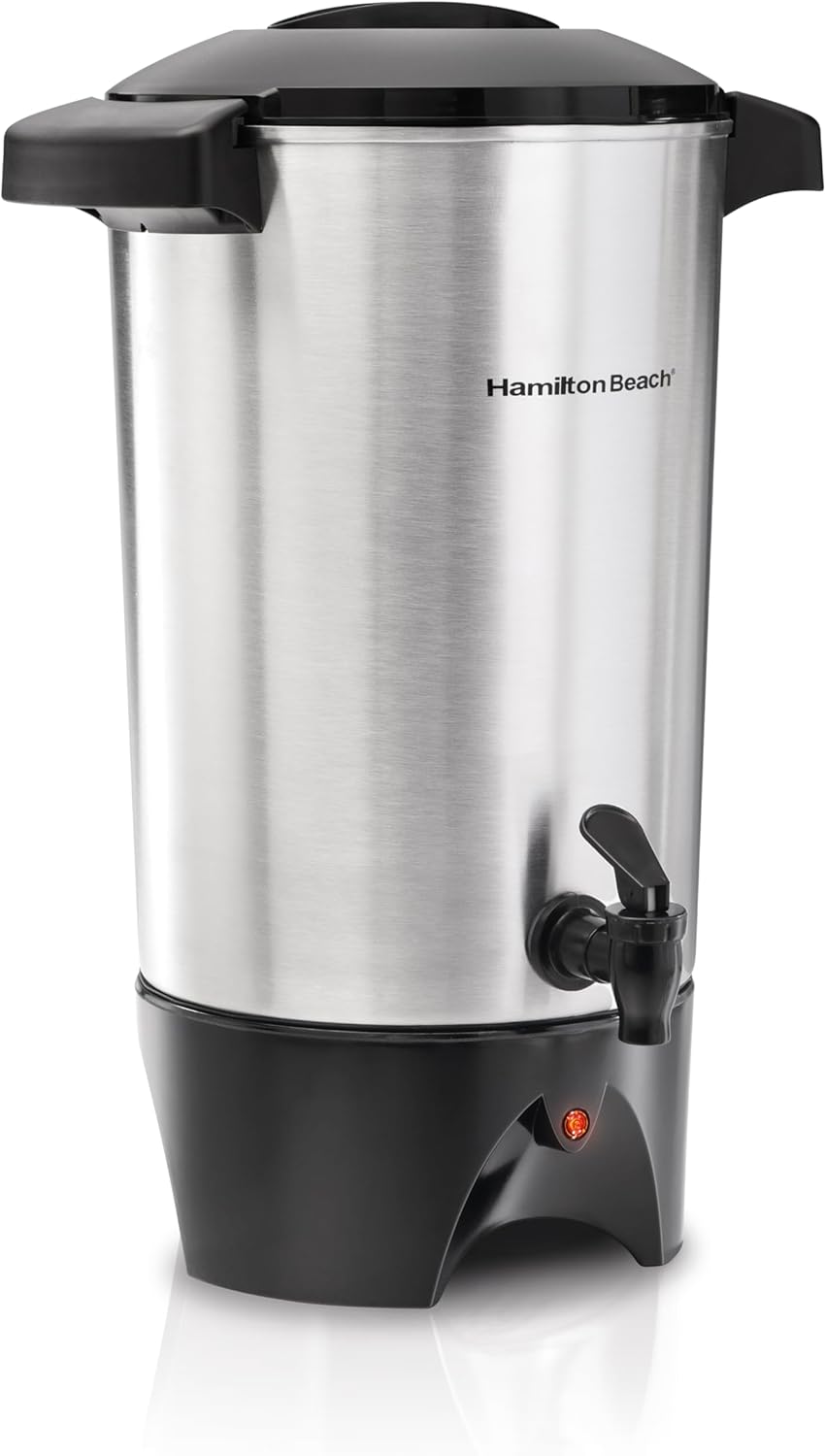Hamilton Beach 45-Cup Coffee Urn and Hot Beverage Dispenser, Silver (40515G)