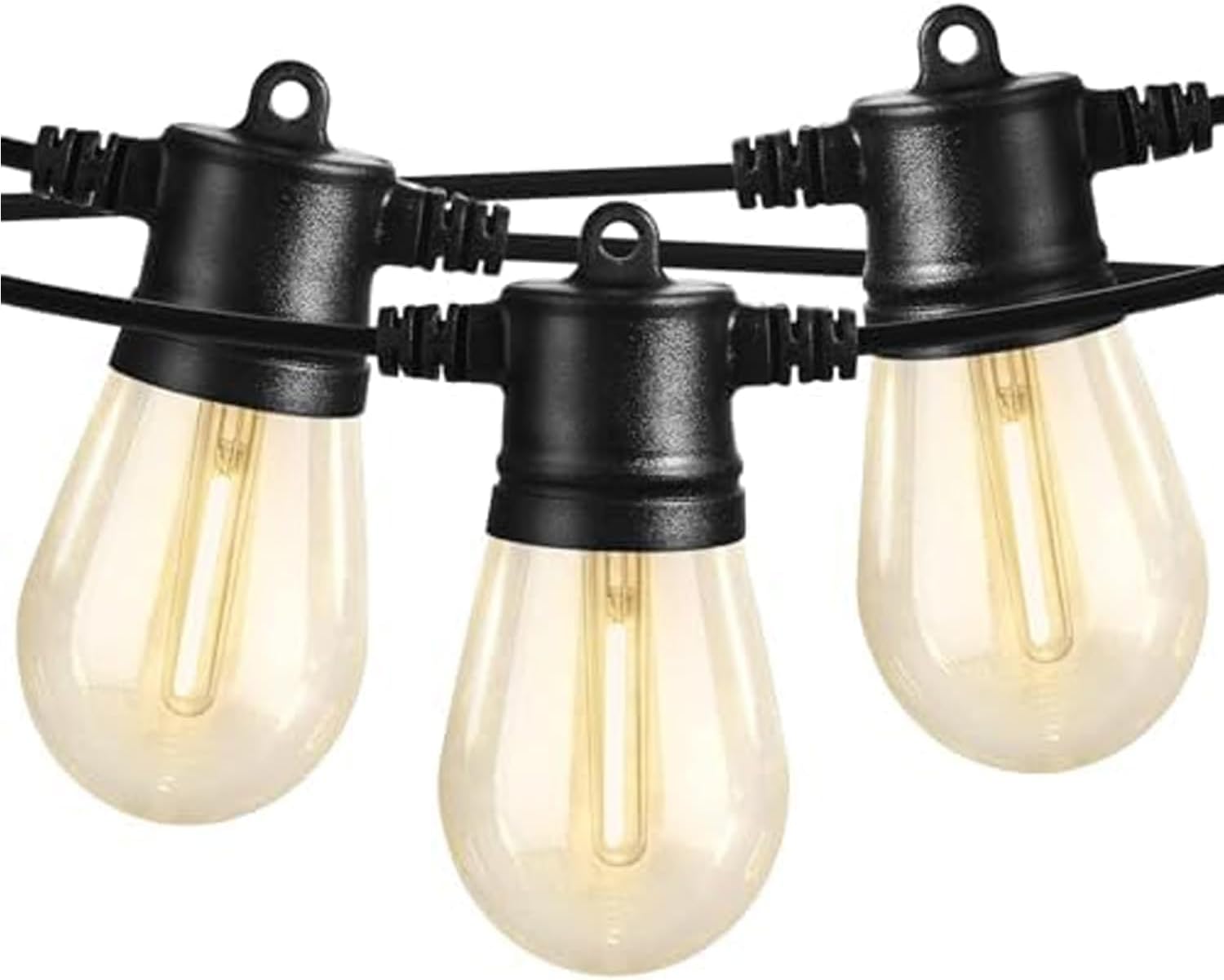 SUNTHIN 3-Pack 50-Foot Outdoor String Lights with 3 × 15 LED Bulbs, 150-Foot Total Length