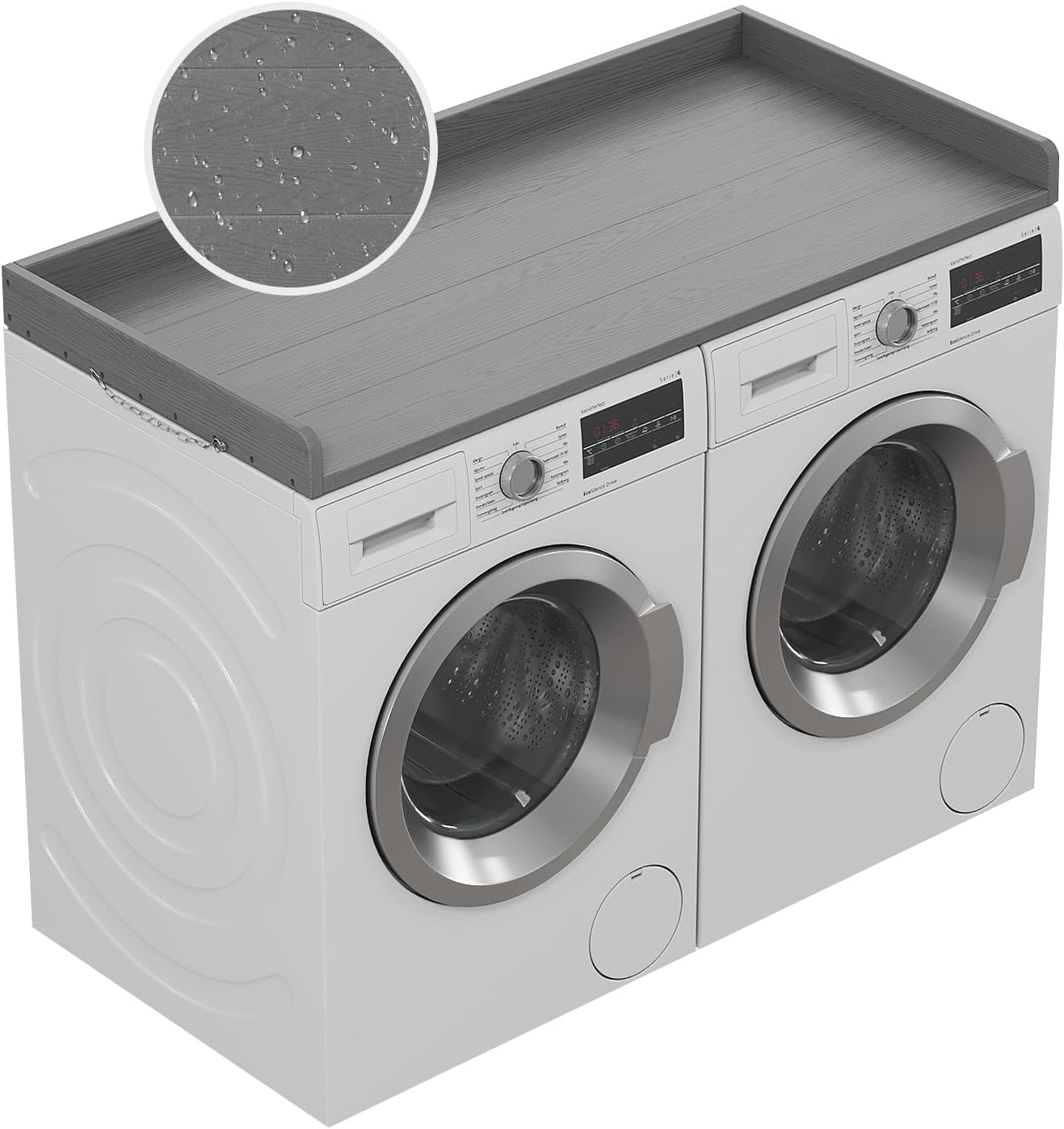 Washer Dryer Countertop 54" W × 27.5" D, Grey HDPE