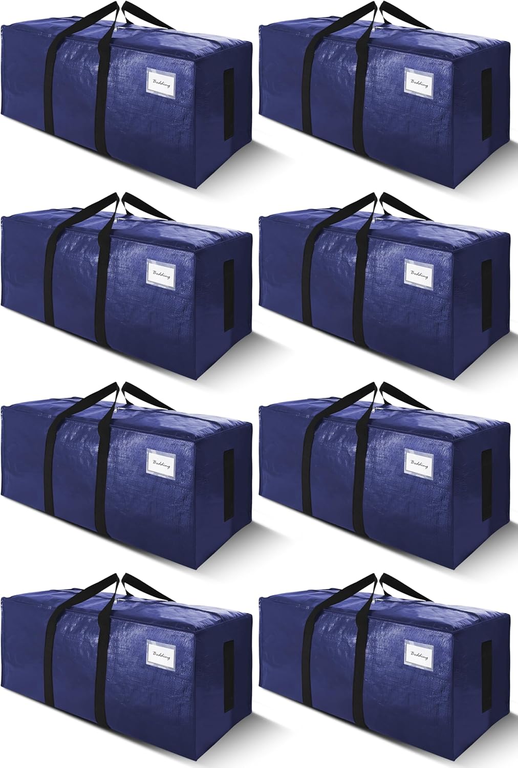 SWEET DOLPHIN 8-Pack 200 LB Heavy-Duty Moving Bags with Wrap-Around Handles, Blue, 24 Gal