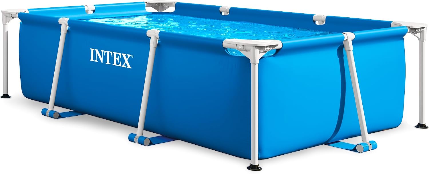 INTEX Rectangular Above-Ground Swimming Pool, 7 ft 2 in x 4 ft 11 in x 23 in, Steel Frame, Pump Not Included