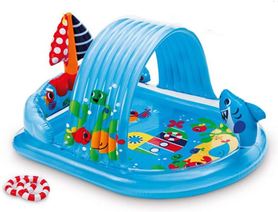 INTEX Shark Play Center Inflatable Kiddie Pool, 61.5 in x 51 in x 33 in, Ages 2+