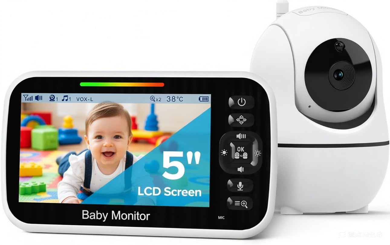 GoodBaby 5" Baby Monitor with Camera and Audio, No WiFi