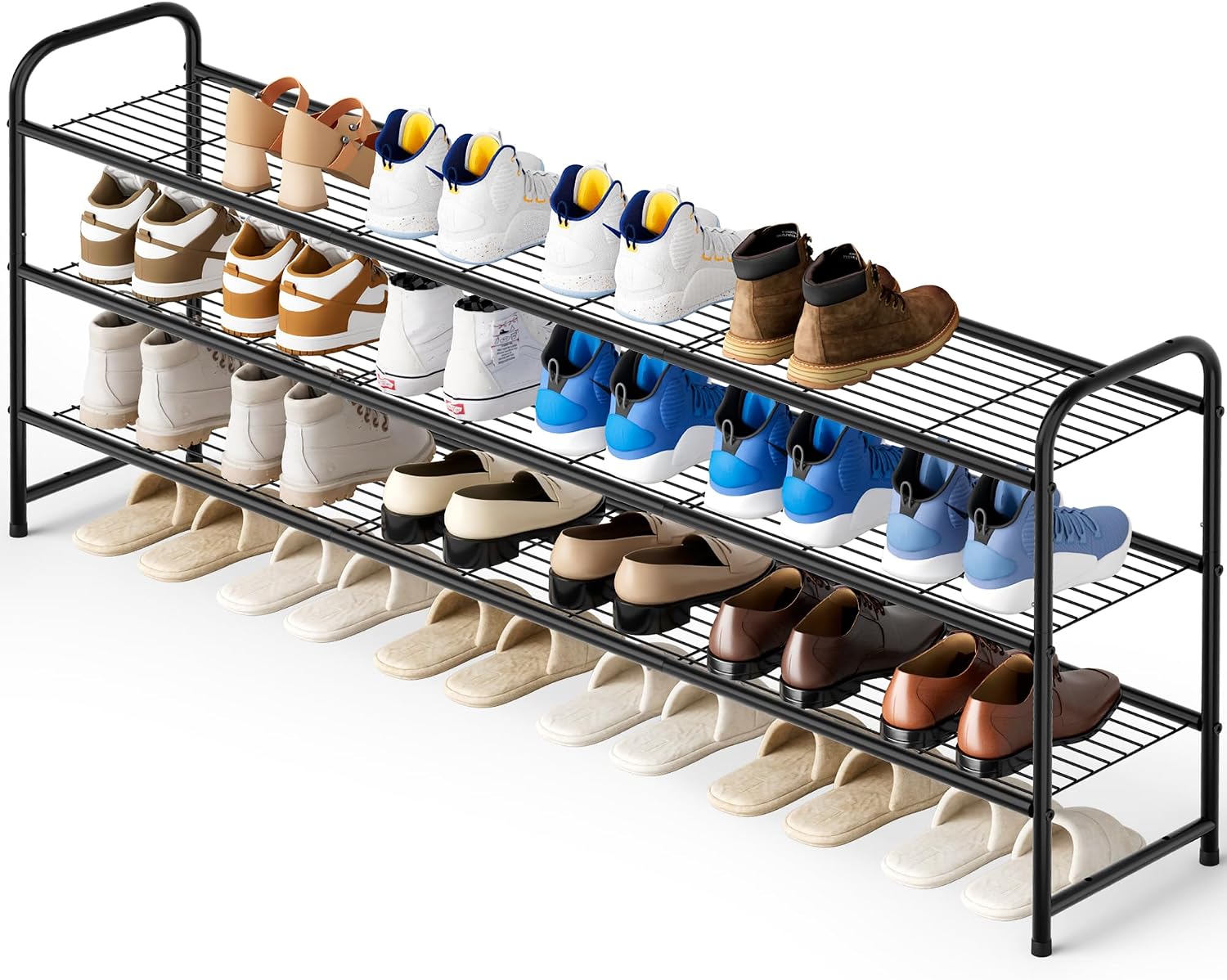 KEETDY 3-Tier Long Shoe Rack, Black
