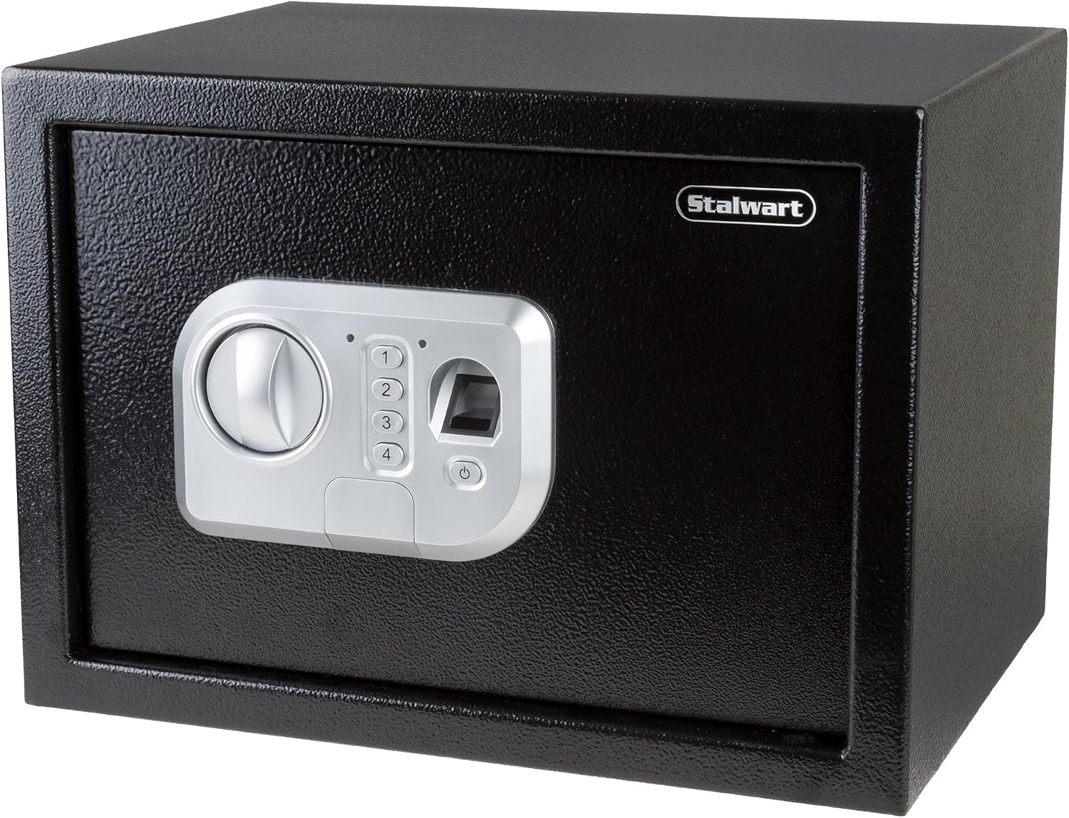 Stalwart Electronic Safe with Digital Biometric Fingerprint Lock, 2 Override Keys, Black