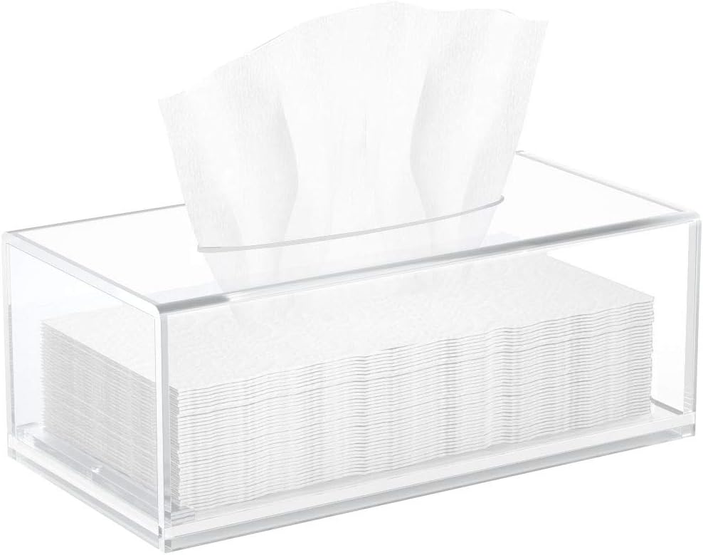 HIIMIEI Clear Acrylic Rectangle Tissue Box Cover