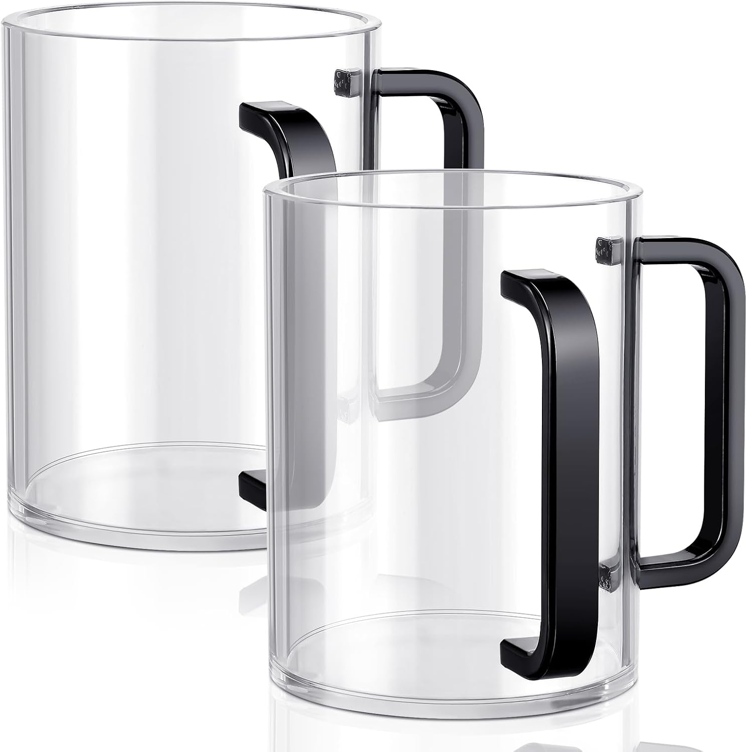 Dingion 2 Pcs Judaica Hand Washing Cup for Jewish Netilat Yadayim, Black Handle