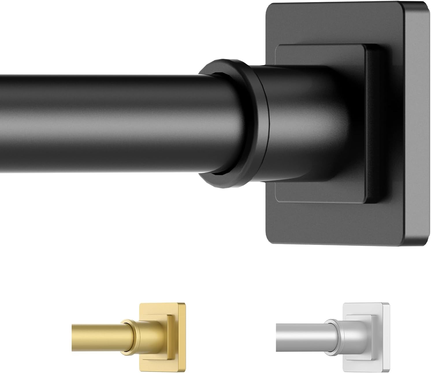 UIOSANRT Adjustable Shower Curtain Rod, 31–79 in, Black