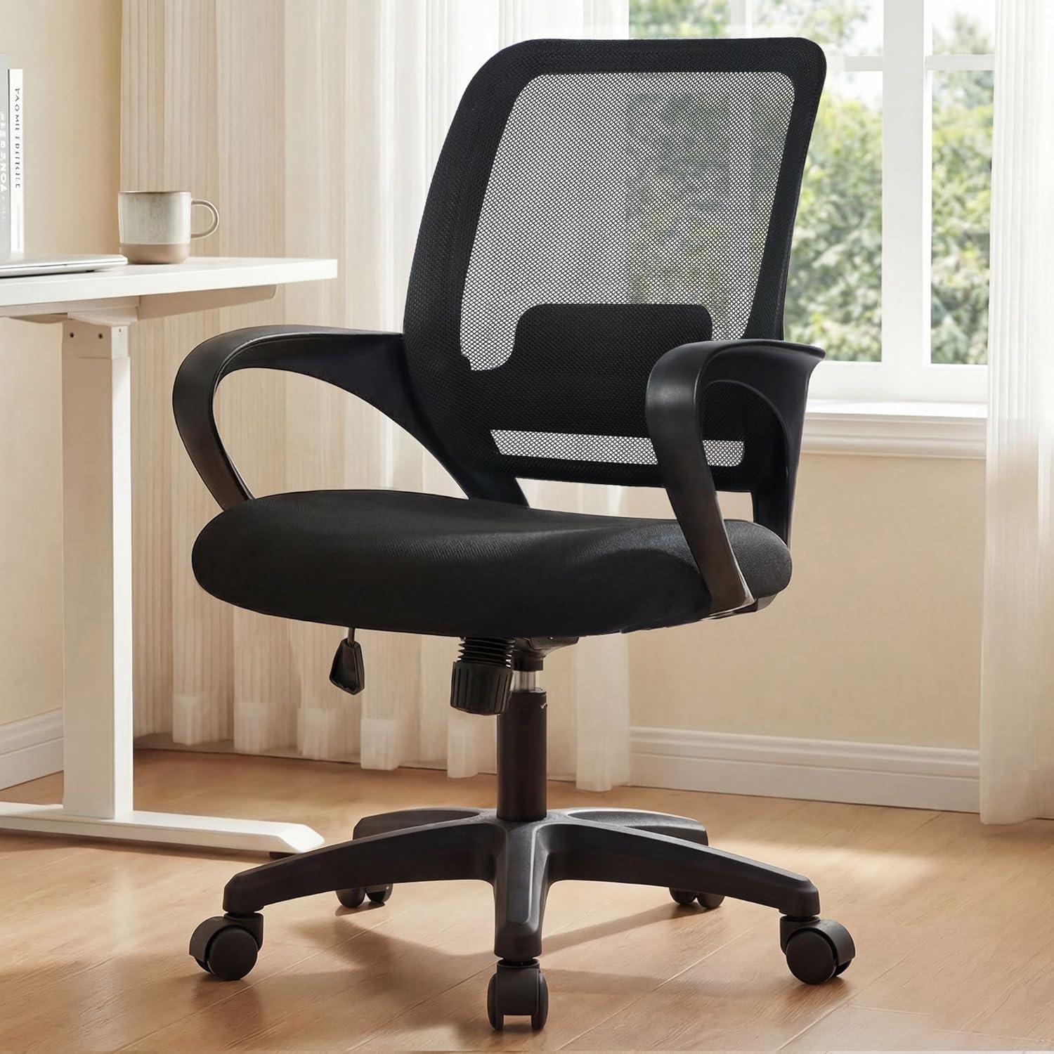 NEO CHAIR Black Ergonomic Mesh Home Office Desk Chair with Lumbar Support