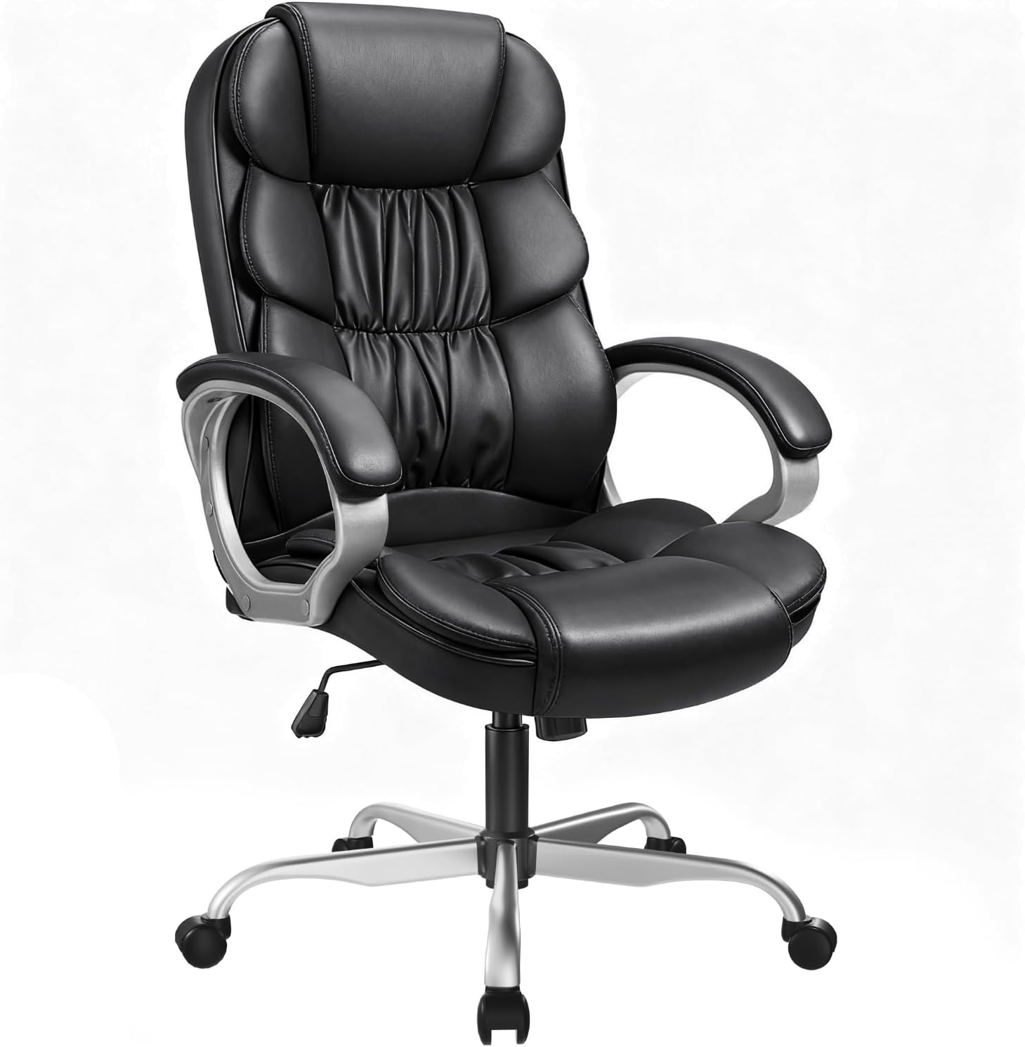 GUNJI Office Chair PU Leather High Back Executive Chair — Black