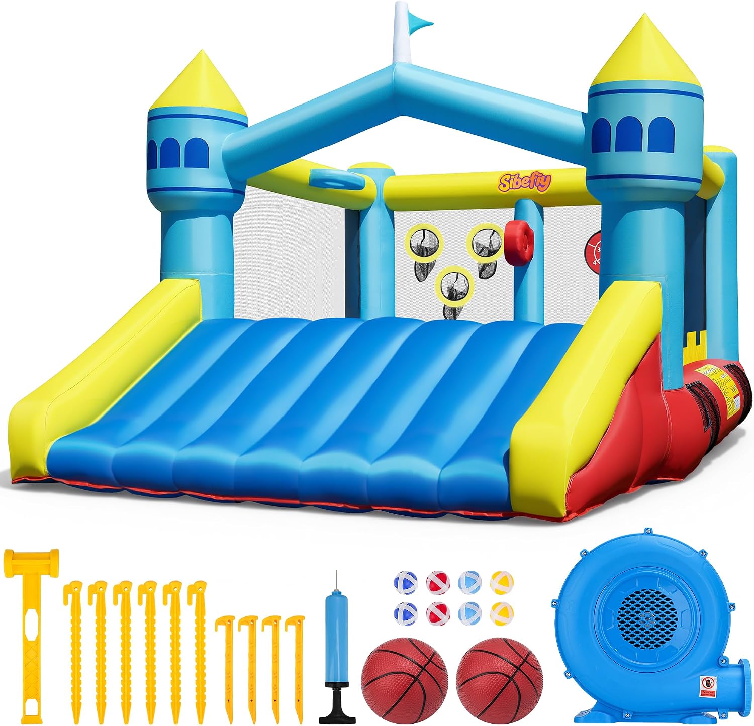 6-in-1 Inflatable Bounce House for Kids