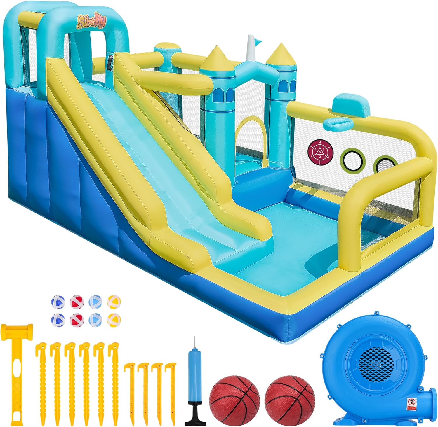 8-in-1 Inflatable Bounce House for Kids