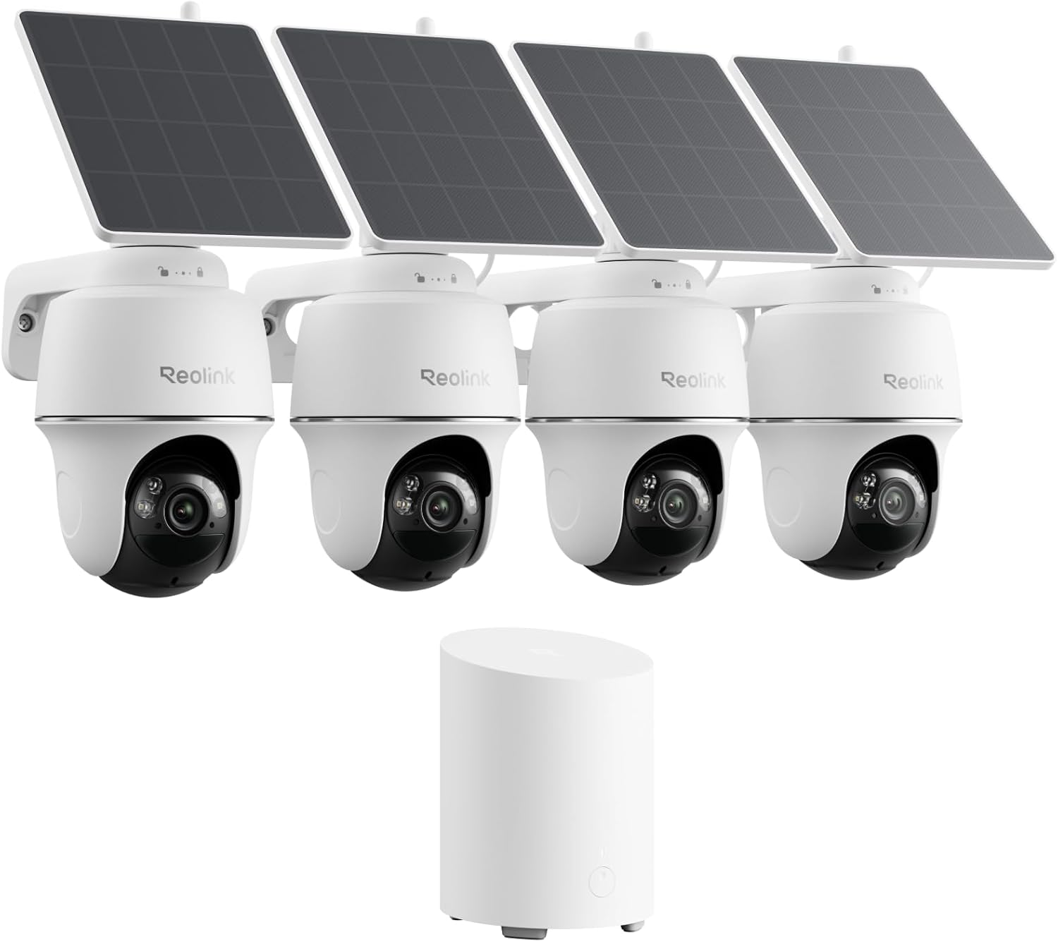 REOLINK 360° PT Solar Security Cameras Wireless Outdoor System, 4-Pack