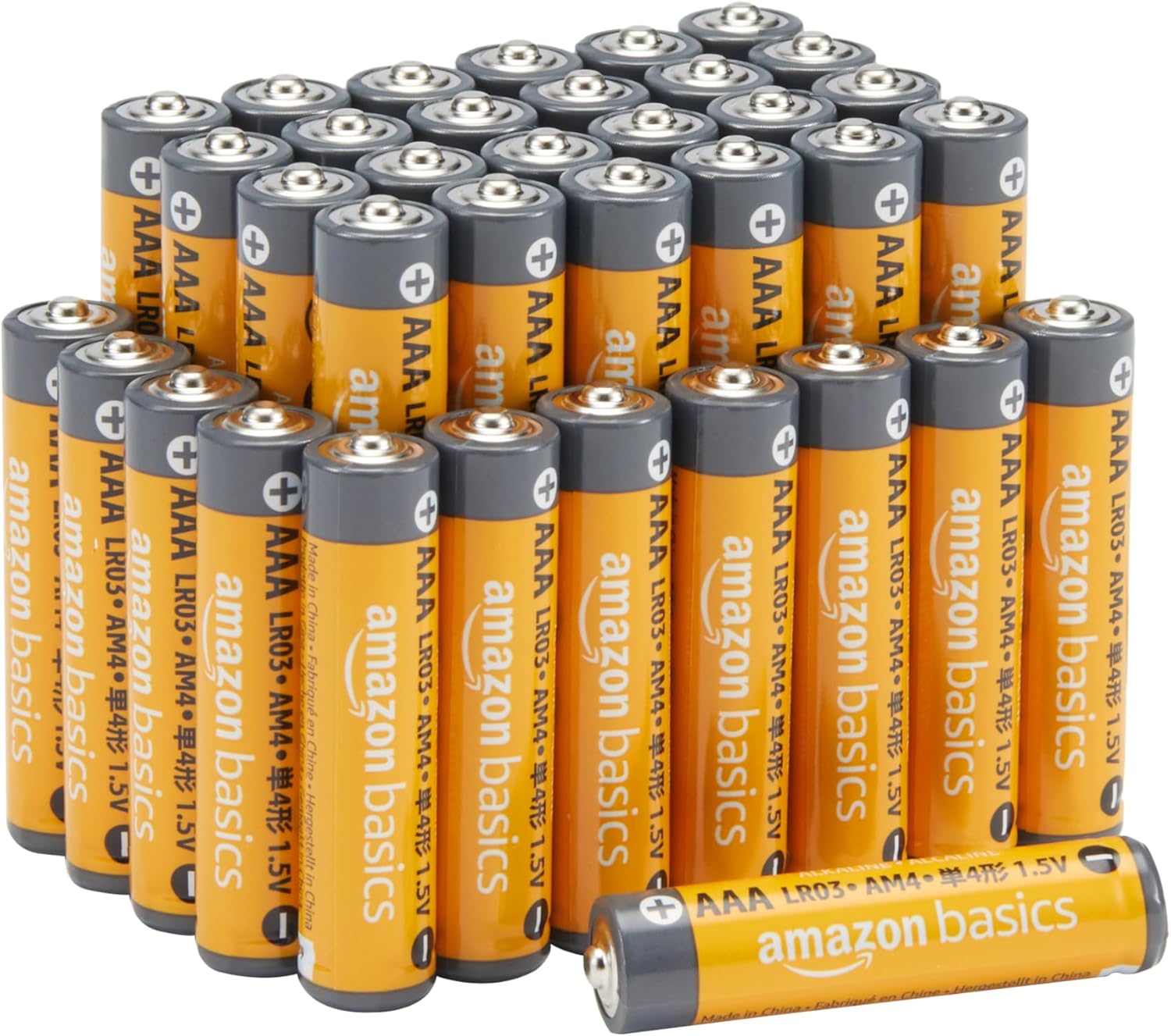 Amazon Basics AAA Long-Lasting Alkaline Batteries, 36-Count, 1.5 Volt, 10-Year Shelf Life