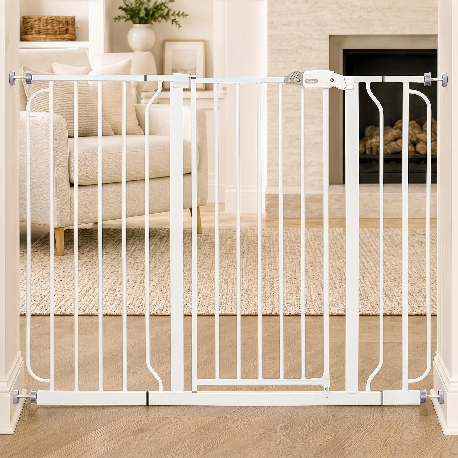 Regalo 36" Extra Tall and Wide Baby Gate for Bottom of Stairs & Doorways