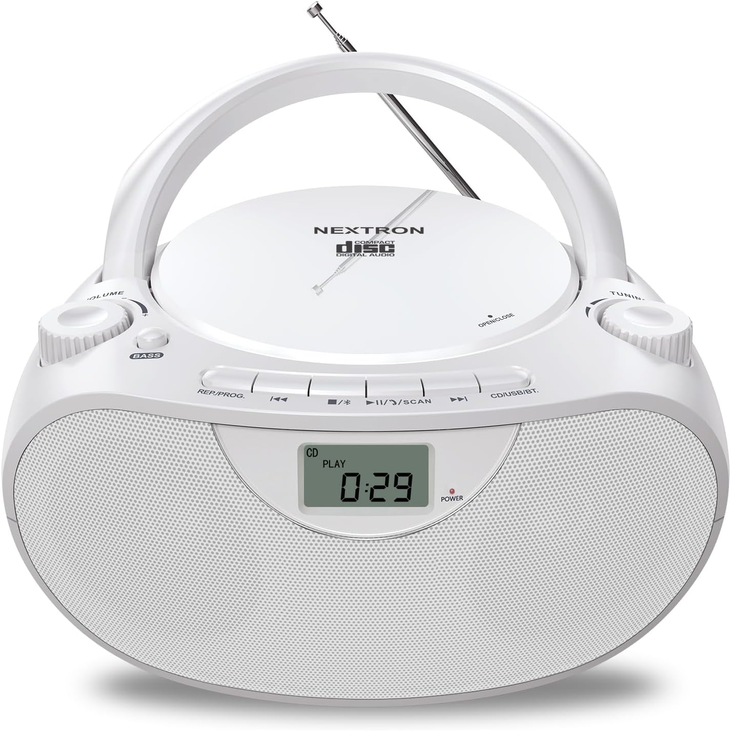 Nextron Portable CD Player Boombox with Bluetooth, AM/FM Radio & USB