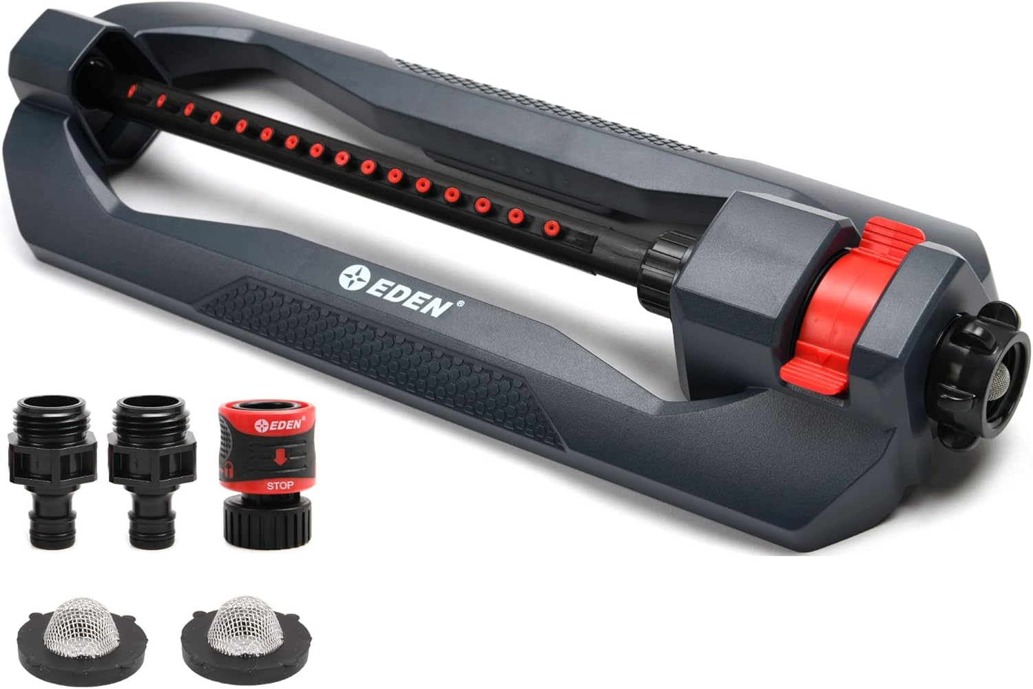 Eden 96213 Weighted Essential Oscillating Sprinkler, Black