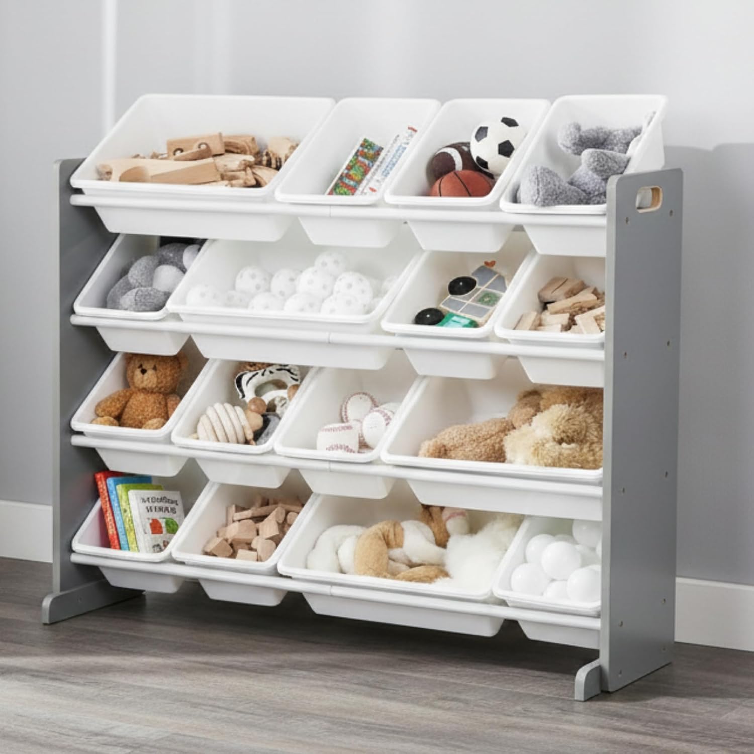 Humble Crew Kids Toy Organizer with 16 Bins, 4-Tier Storage
