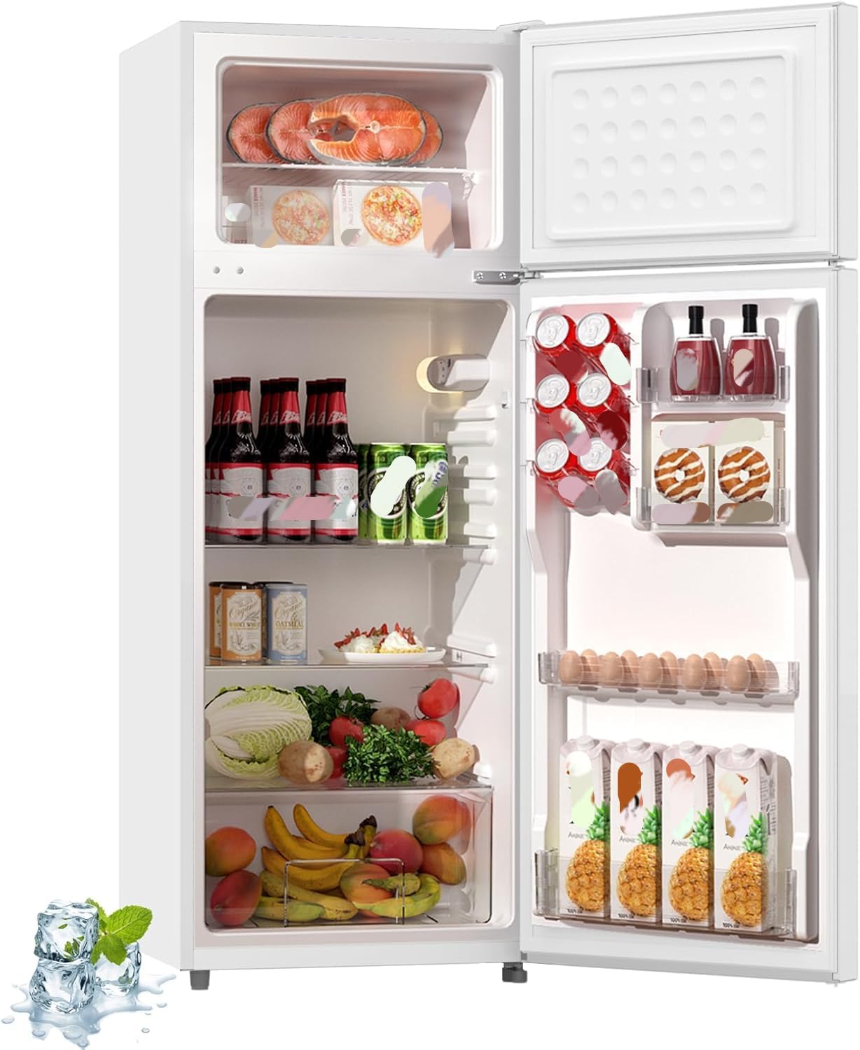 BANGSON 7.7 Cu. Ft. Refrigerator with Top Freezer, Cream White